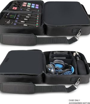 Audio Mixer Bag - Podcast Mixer Travel Bag with Scratch-Resistant Interior and Adjustable Storage - Compatible with RODECaster Pro, RODECaster Pro II and More Devices (Black), black, Modern