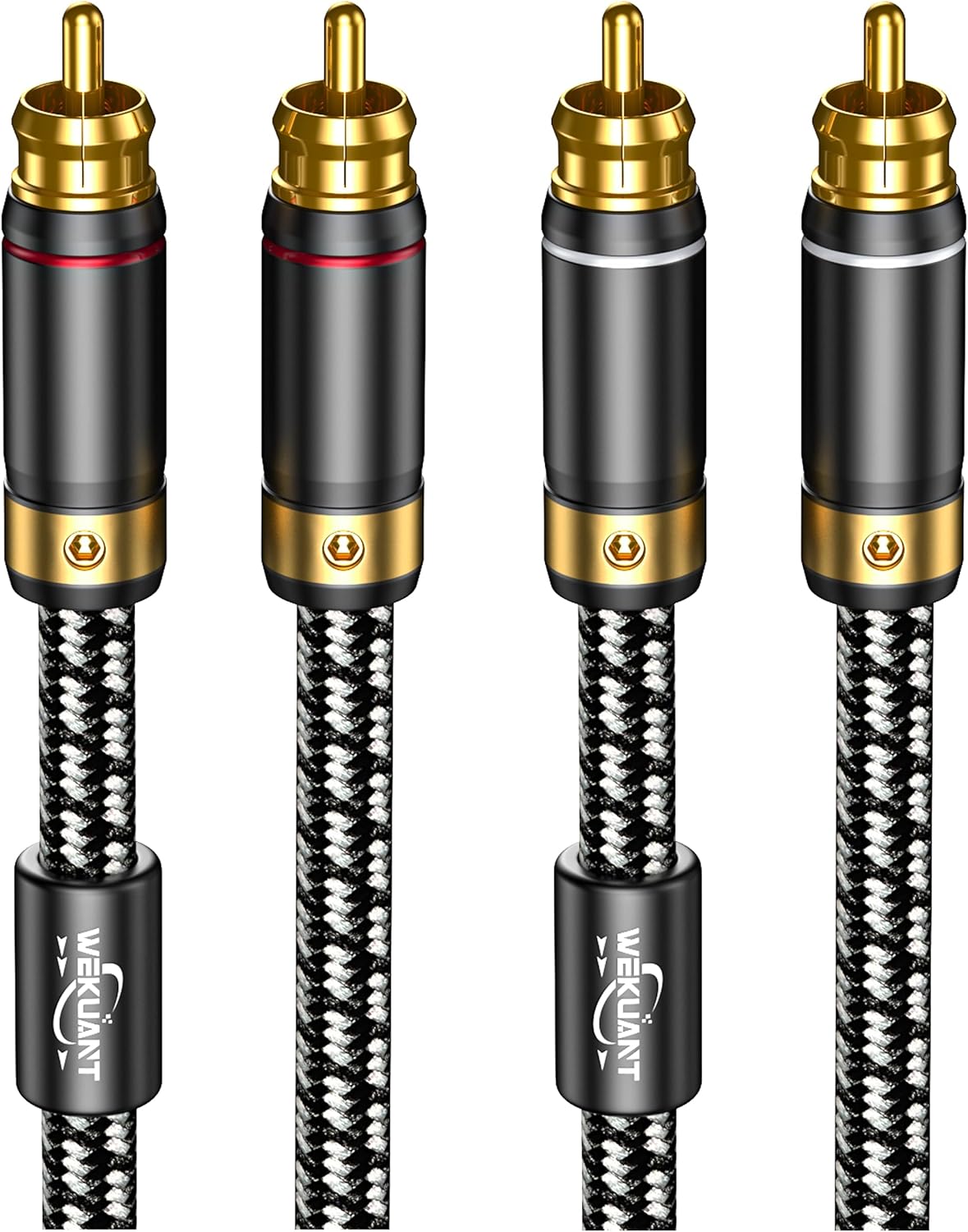 Audiophiles RCA Cable, 2RCA Male to 2RCA Male HiFi System Silvered-Plated Copper core with ferrite cores, Diameter 6.5mm (2m (6.5 Feet))