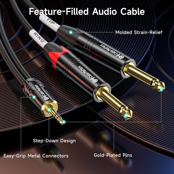Cable Matters 3.5mm TRS to Dual 6.35mm TS Breakout Cable - 6ft, 1/8 to 1/4 Stereo Cable, 3.5mm to 1/4 Y Splitter Cord - Image 6