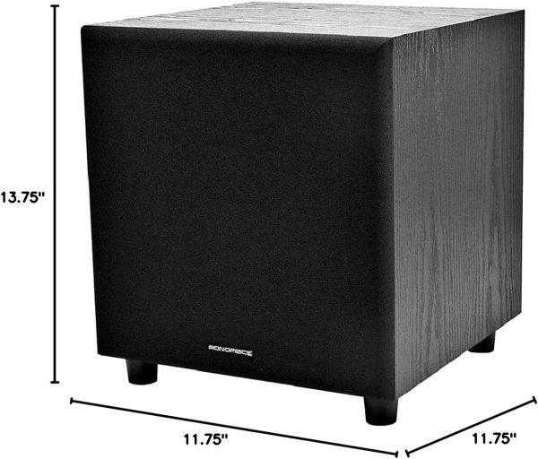 Monoprice 60-Watt Powered Subwoofer - 8 Inch With Auto-On Function, For Studio And Home Theater Black - Image 6